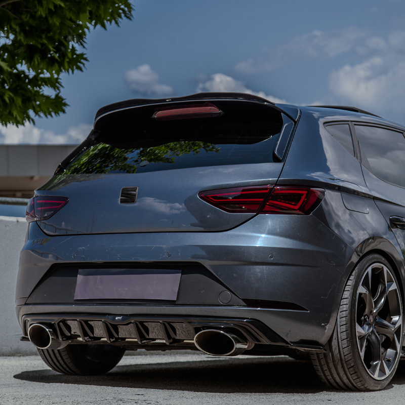 Image of Oneway Achter Dak Spoiler Zwart ABS Plastic Seat Leon