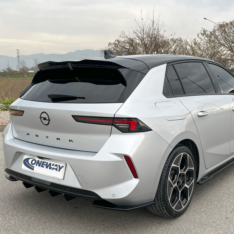 Image of Oneway Achter Dak Spoiler Zwart ABS Plastic Opel Astra