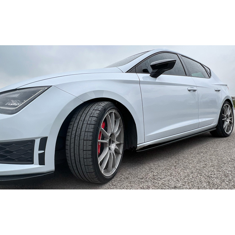Image of Oneway Side Skirts Zwart ABS Plastic Seat Leon