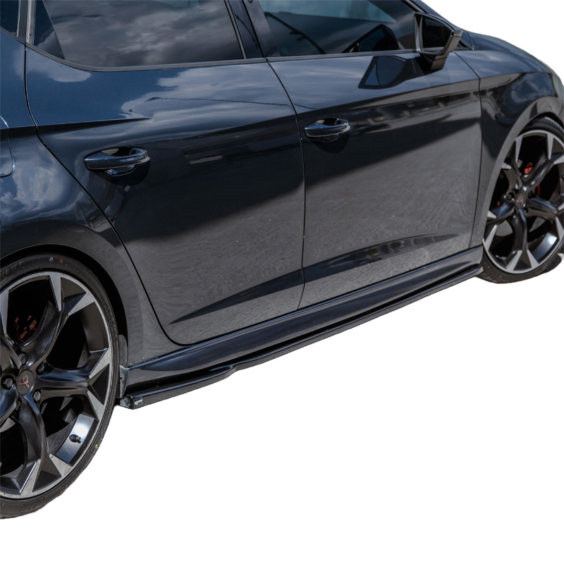 Image of Oneway Side Skirts Zwart ABS Plastic Seat Leon