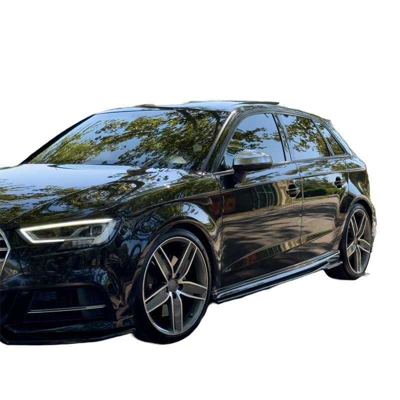Image of Oneway Side Skirts Zwart ABS Plastic Audi S3 Facelift