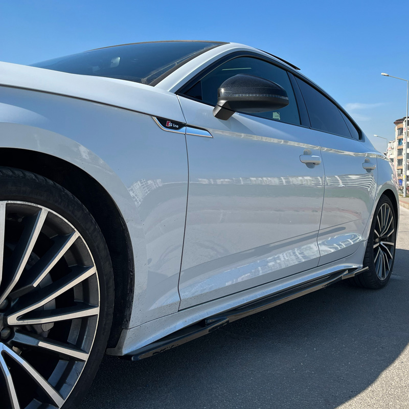 Image of Oneway Side Skirts Zwart ABS Plastic Audi A5,S5 Facelift
