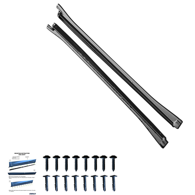 Image of Oneway Side Skirts Zwart ABS Plastic Volkswagen Touareg