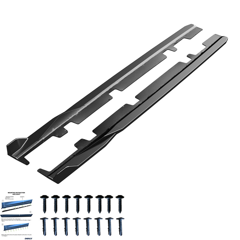 Image of Oneway Side Skirts Zwart ABS Plastic Ford Fiesta