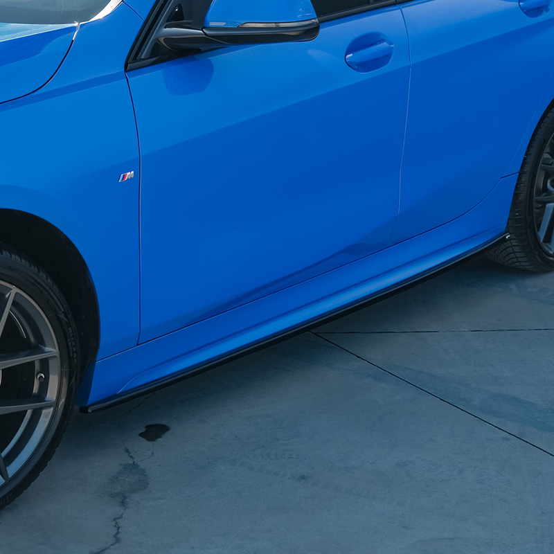 Image of Oneway Side Skirts Zwart ABS Plastic BMW 1 Serie