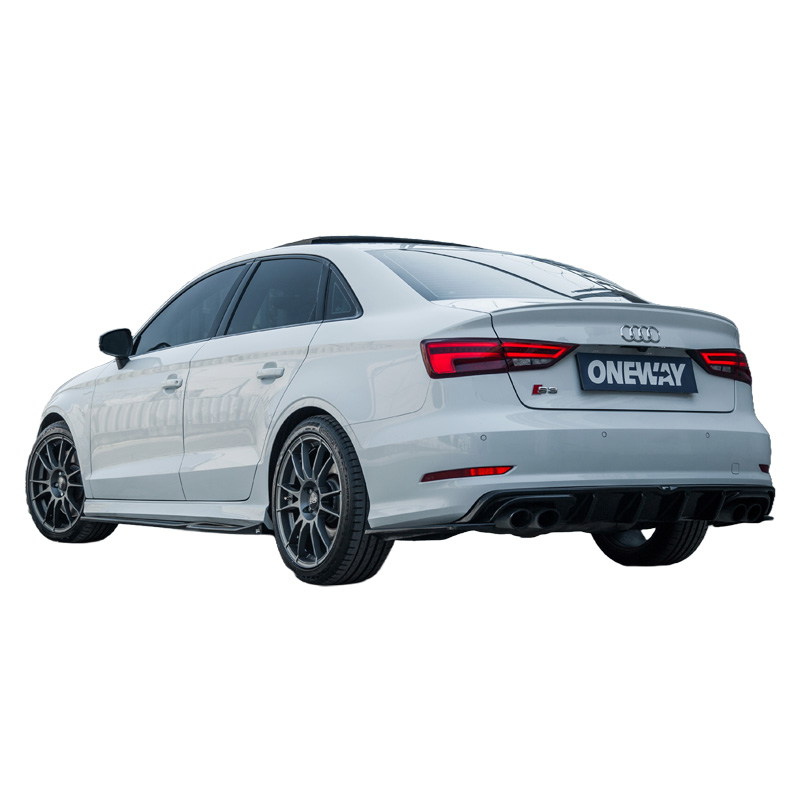 Image of Oneway Side Skirts Zwart ABS Plastic Audi S3 Facelift