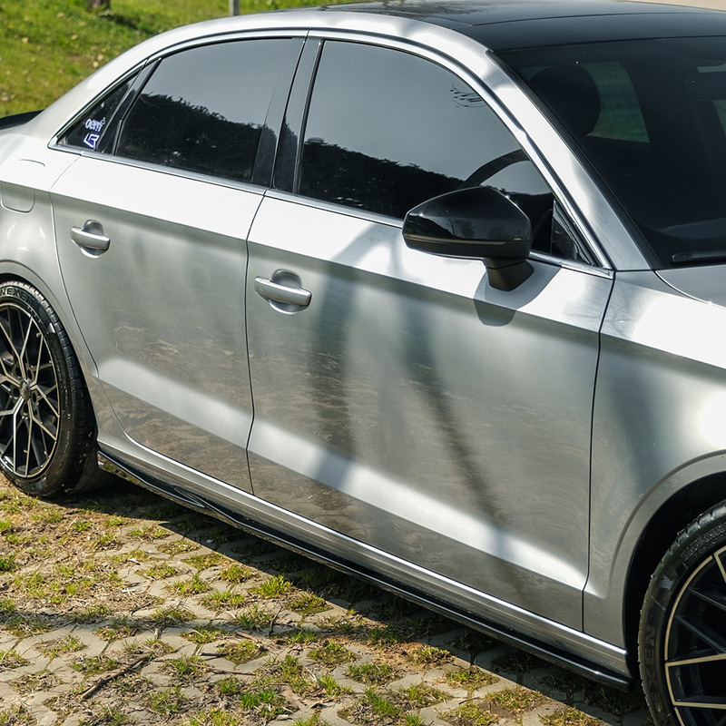 Image of Oneway Side Skirts Zwart ABS Plastic Audi A3 Facelift