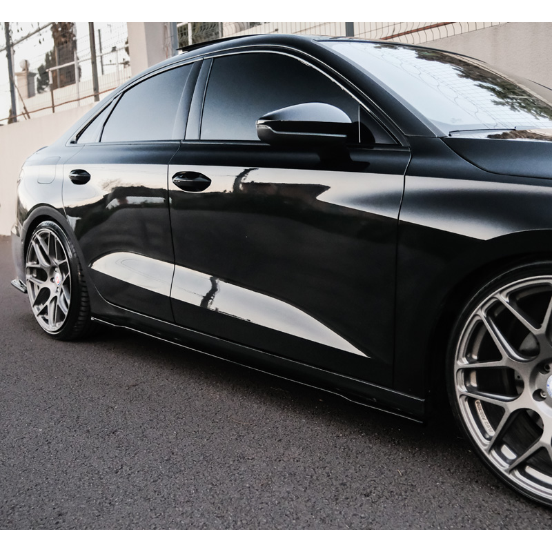 Image of Oneway Side Skirts Zwart ABS Plastic Audi A3
