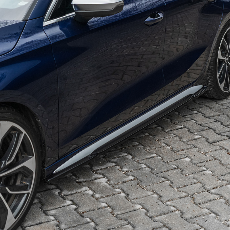 Image of Oneway Side Skirts Zwart ABS Plastic Audi A3,S3