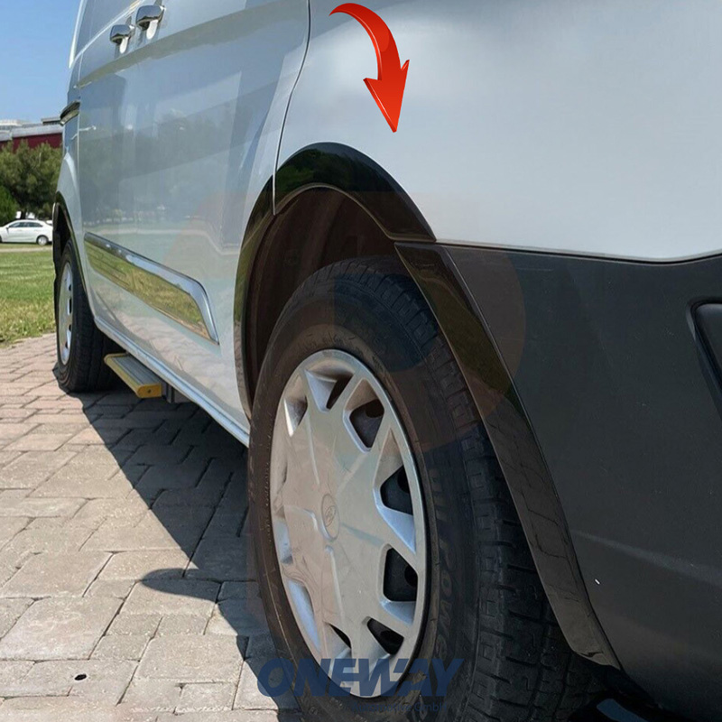Image of Oneway Voor en Achter Spatbordverbreders Zwart ABS Plastic Ford Transit Custom
