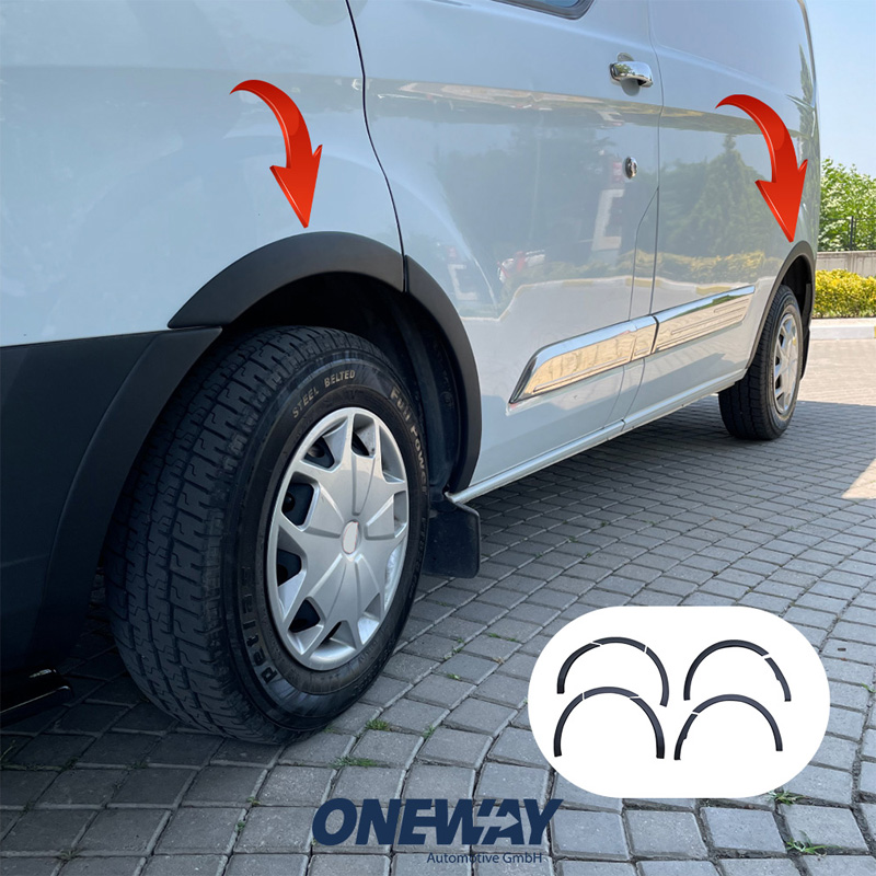 Image of Oneway Voor en Achter Spatbordverbreders Zwart ABS Plastic Ford Transit Custom