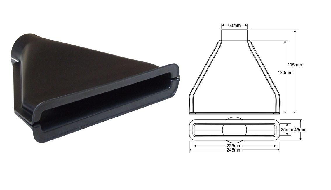 Image of QSP Luchtinlaat Zwart 63.5mm