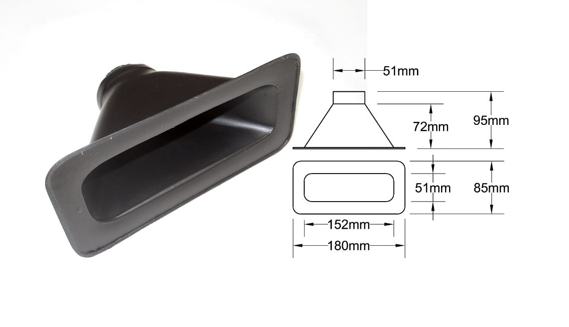 Image of QSP Luchtinlaat Zwart 51mm