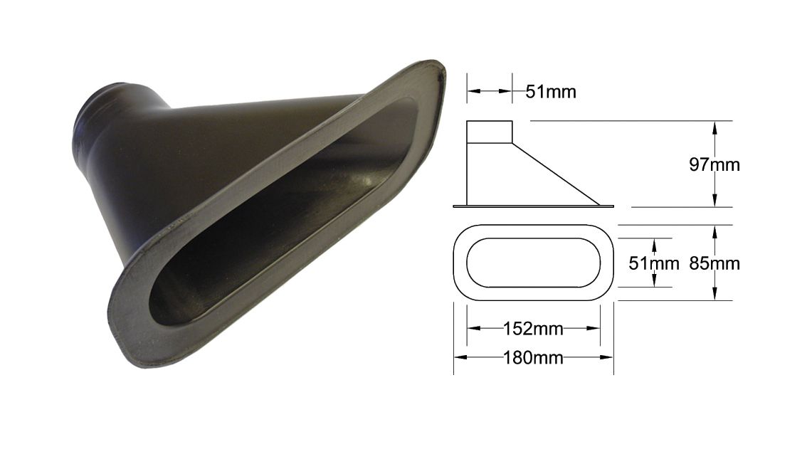 Image of QSP Luchtinlaat Zwart 51mm