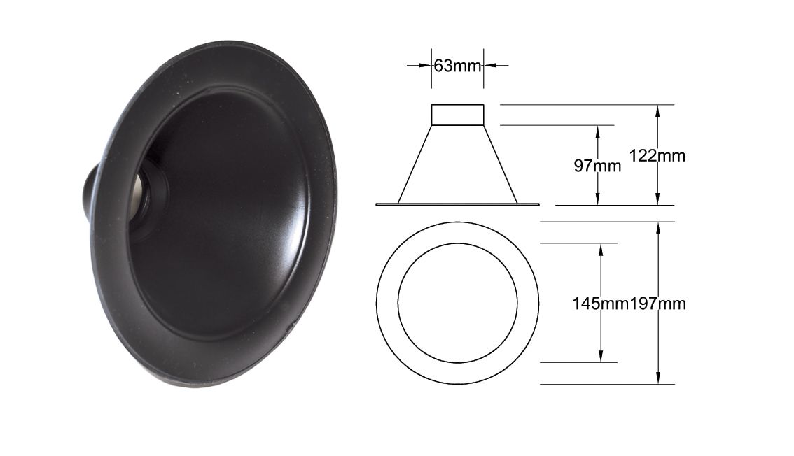 Image of QSP Luchtinlaat Zwart 63.5mm