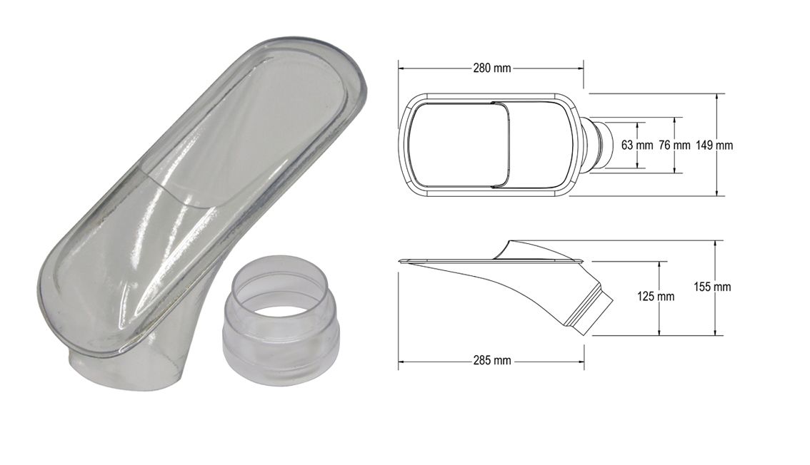 Image of QSP Luchtinlaat Doorzichtig 63.5mm