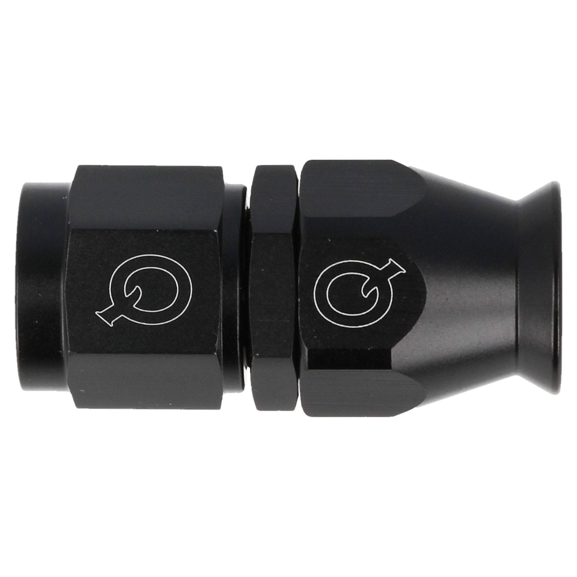 Image of QSP Slangadapter PTFE Recht Zwart Aluminium