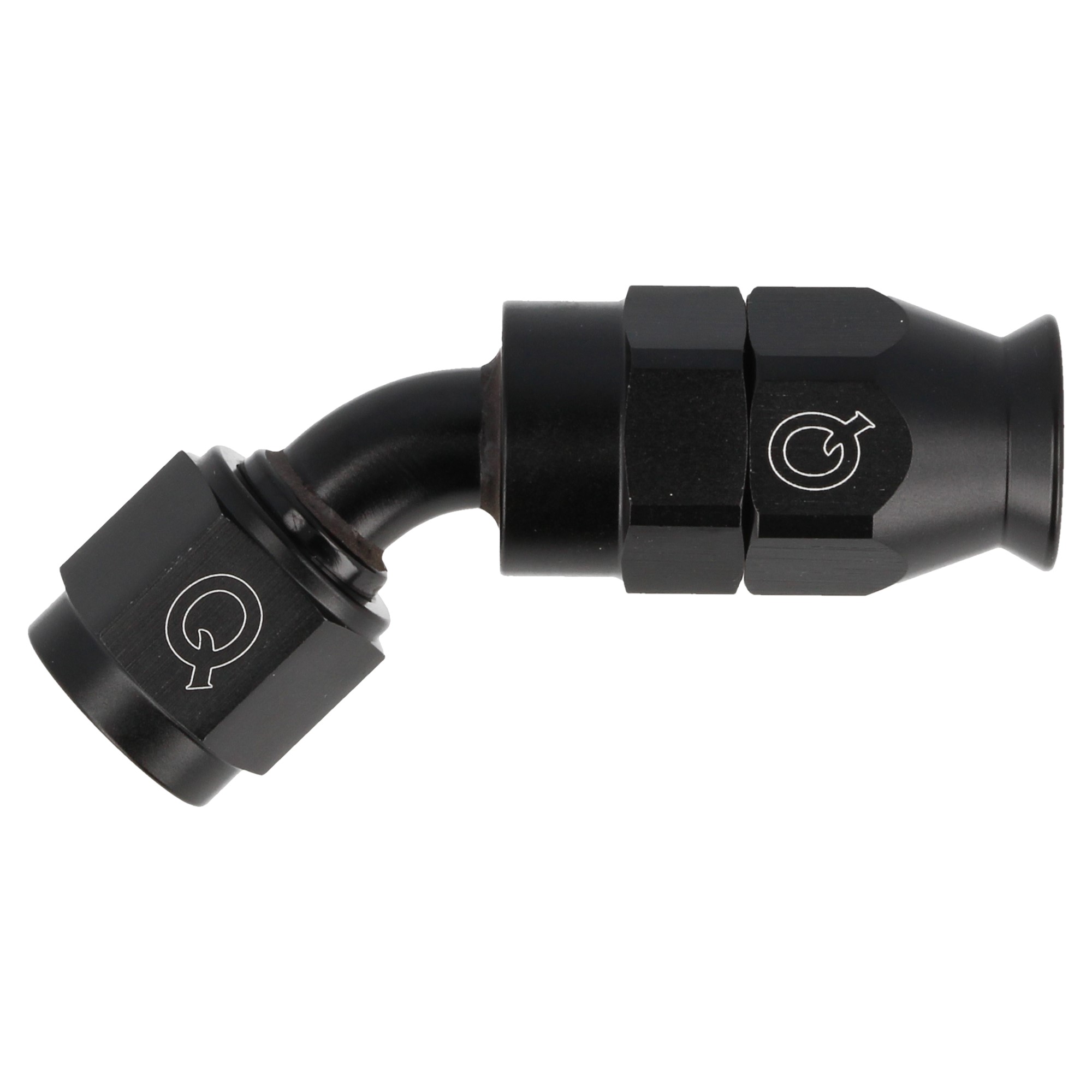Image of QSP Slangadapter PTFE 45 Graden Zwart Aluminium