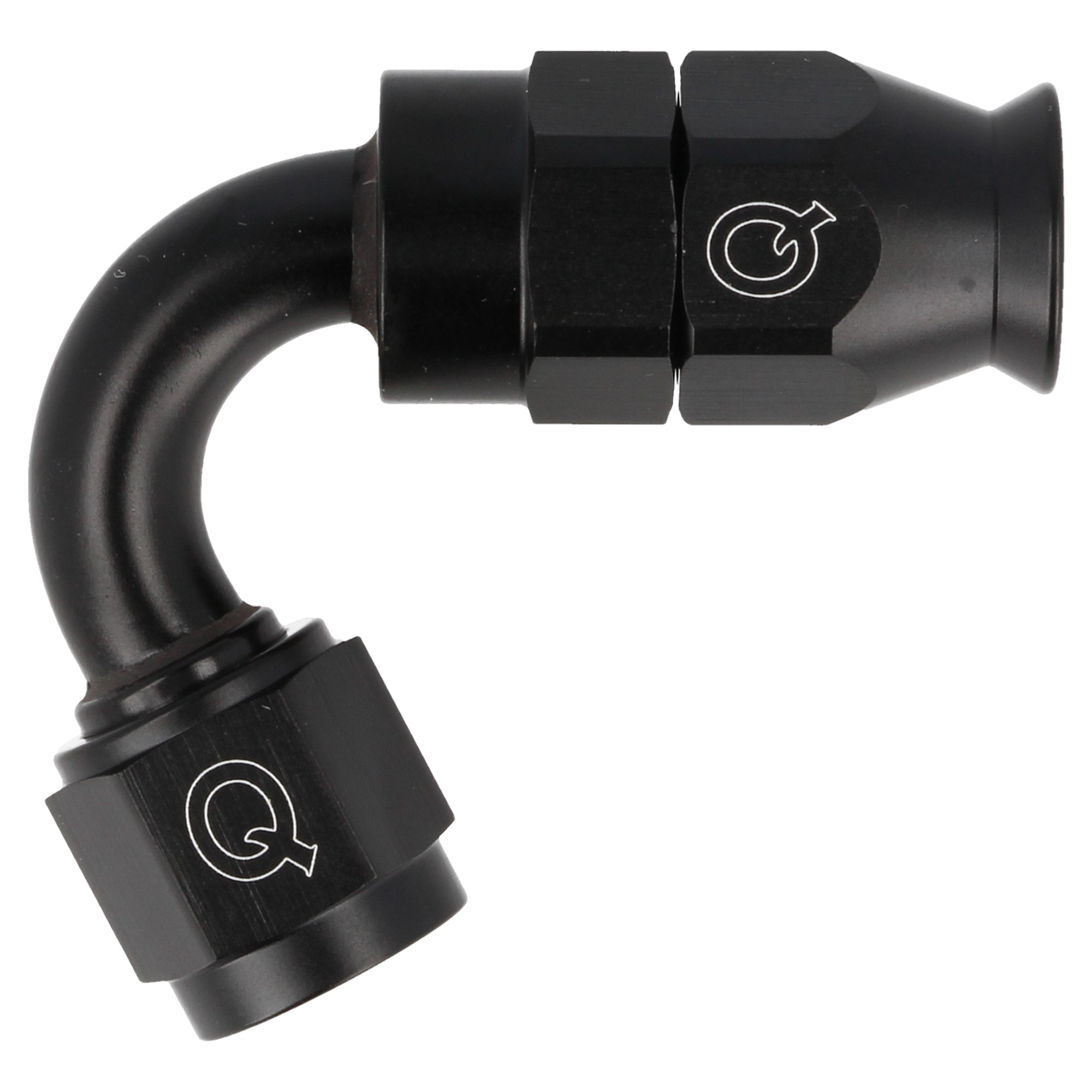 Image of QSP Slangadapter PTFE 120 Graden Zwart Aluminium