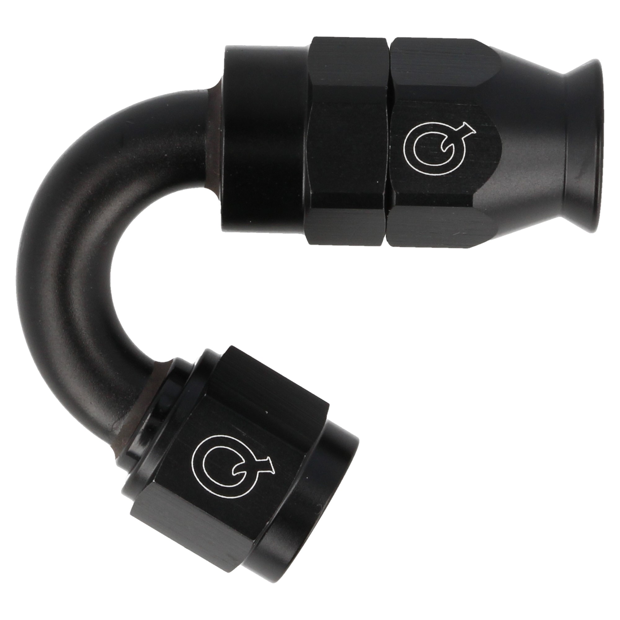 Image of QSP Slangadapter PTFE 150 Graden Zwart Aluminium