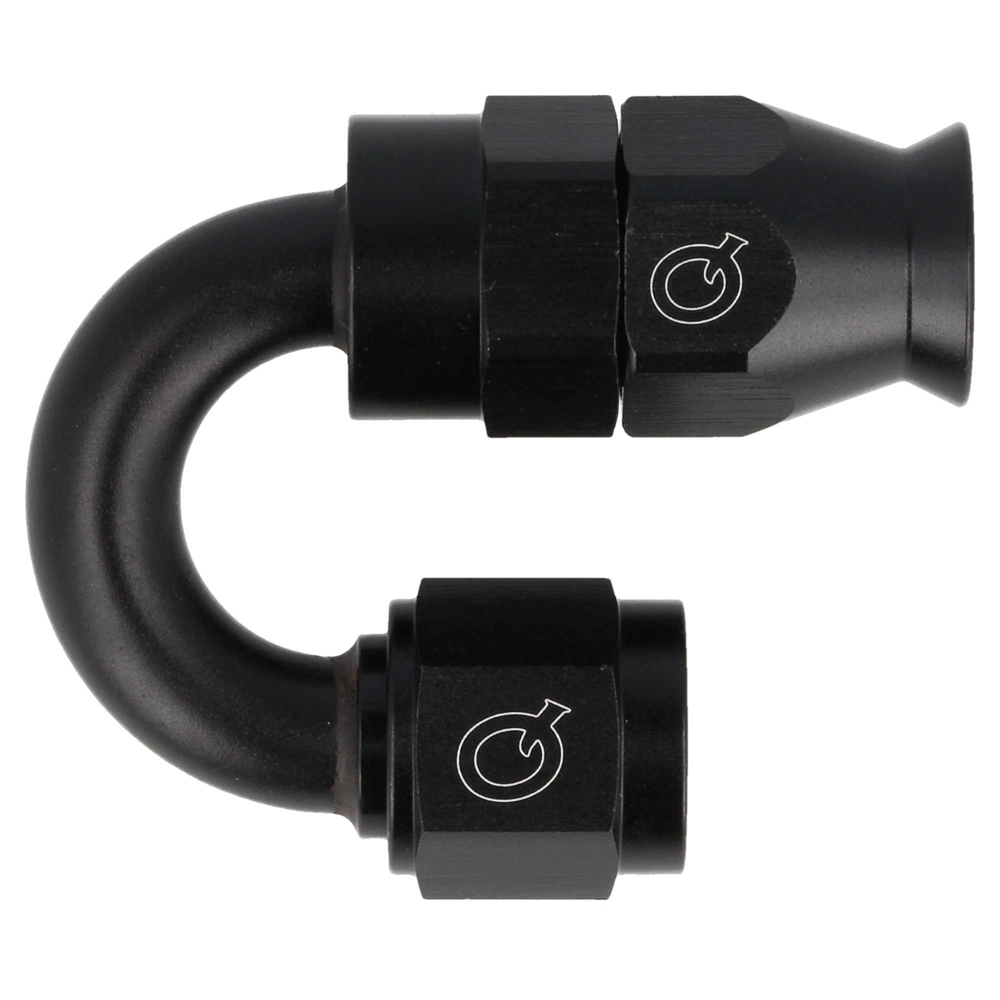 Image of QSP Slangadapter PTFE 180 Graden Zwart Aluminium