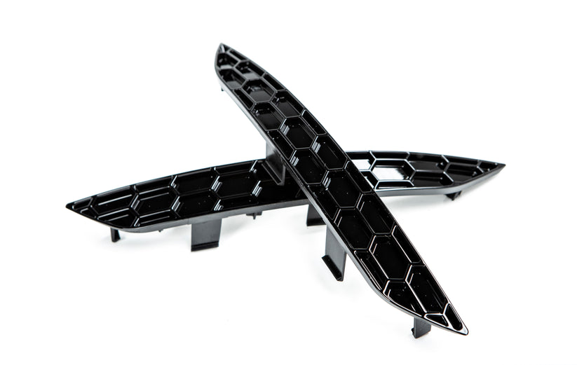 Image of Acexxon Achter Reflector Inzetstuk Honeycomb Style Glanzend Zwart Kunststof Audi S5
