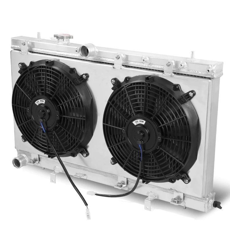 Image of SK-Import Radiator met Shroud en Fans Zilver Aluminium Subaru Impreza