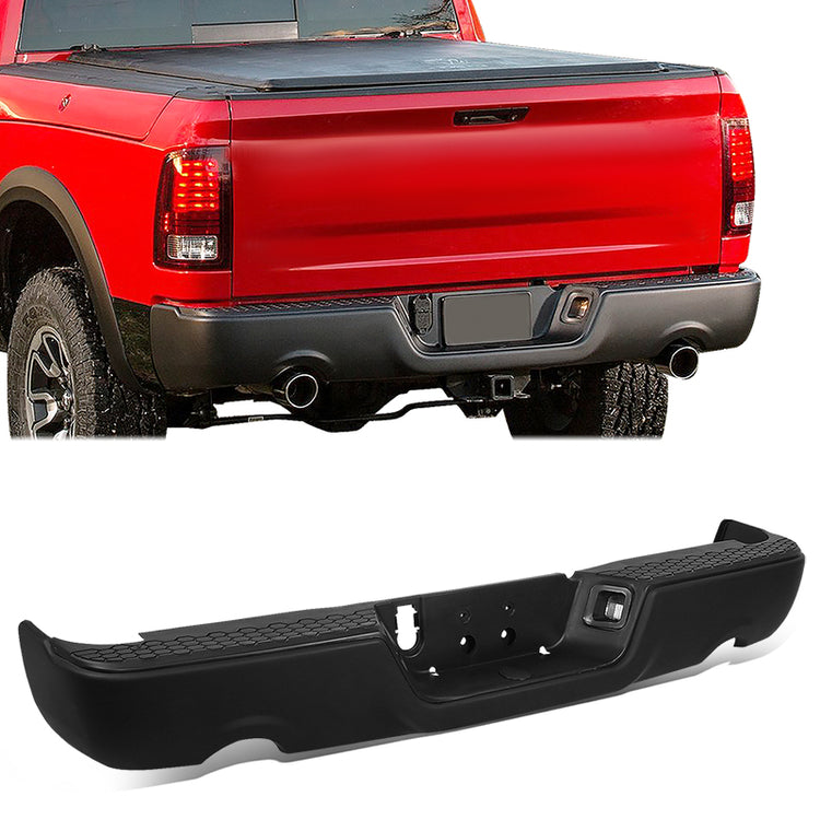Image of SK-Import Achter Bumper Met dubbele uitlaat en nummerplaatverlichting ABS Plastic Dodge Ram