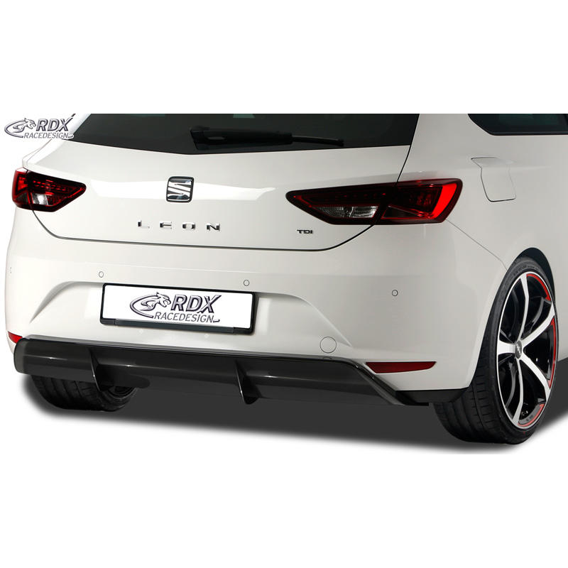Image of RDX Racedesign Achter Diffuser 5-Deurs Zwart ABS Plastic Seat Leon, Cupra