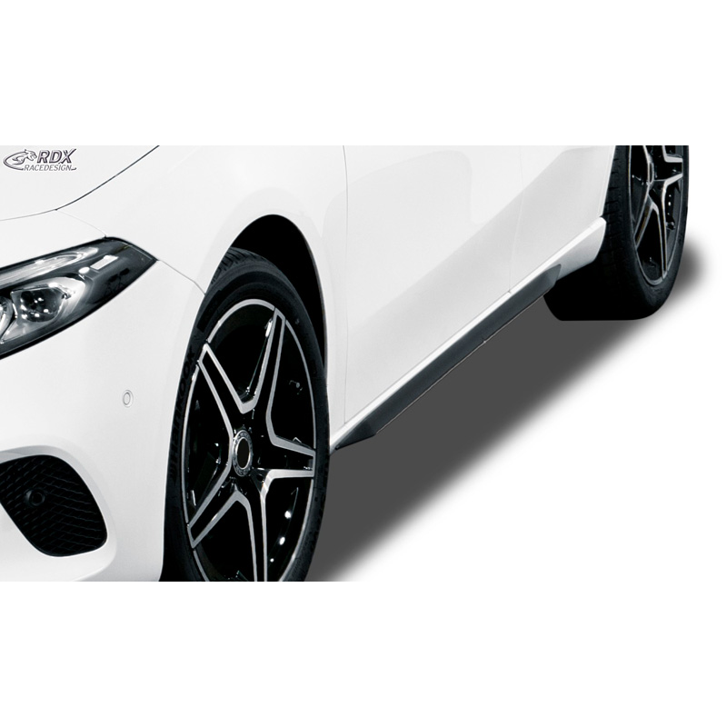 Image of RDX Racedesign Side Skirts Zwart ABS Plastic Mercedes A-Class