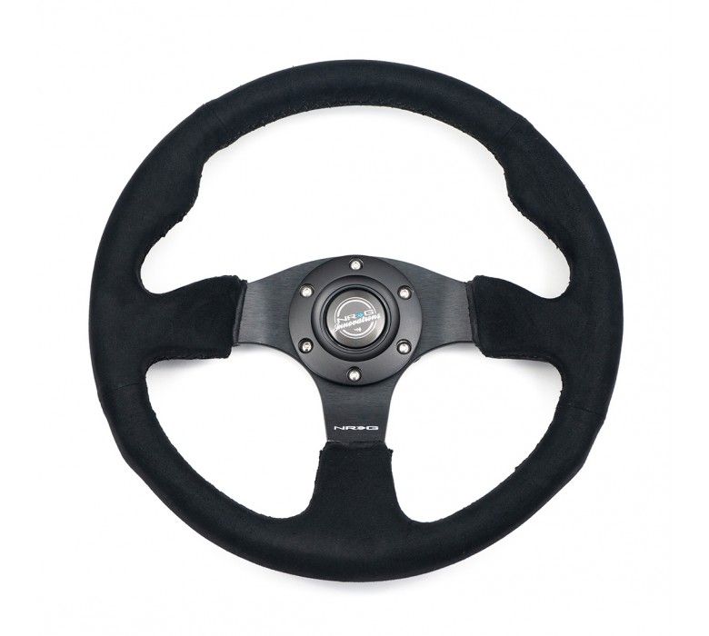 NRG Innovations Stuur Zwarte Kruisstiksel Zwart 320mm Alcantara