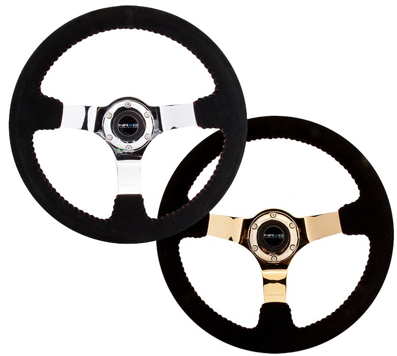 NRG Innovations Stuur Zwarte Kruisstiksel 350mm Suède