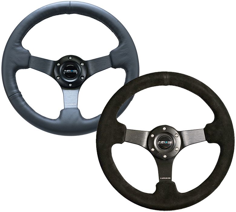 Image of NRG Innovations Stuur Zwarte Kruisstiksel Zwart 330mm