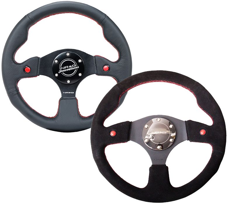 Image of NRG Innovations Stuur Rode Kruisstiksel Zwart - Rood 320mm
