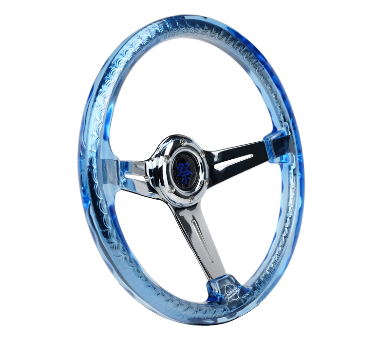 Image of NRG Innovations Stuur Matsuri Blauw - Chroom 350mm Acryl