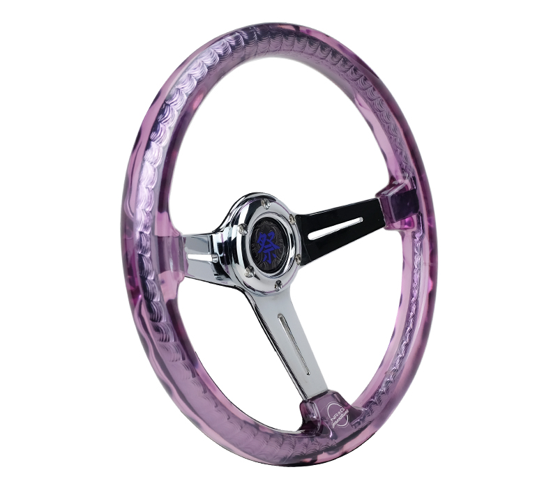 Image of NRG Innovations Stuur Matsuri Paars - Chroom 350mm Acryl