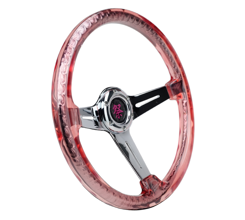 Image of NRG Innovations Stuur Matsuri Rood - Chroom 350mm Acryl
