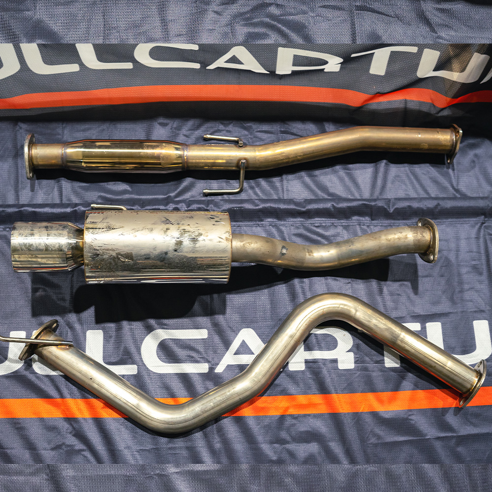 Image of SK-Import Cat-back Uitlaatsysteem Double-wall Tip TWEEDE KANS 61mm Roestvrij Staal Honda Civic