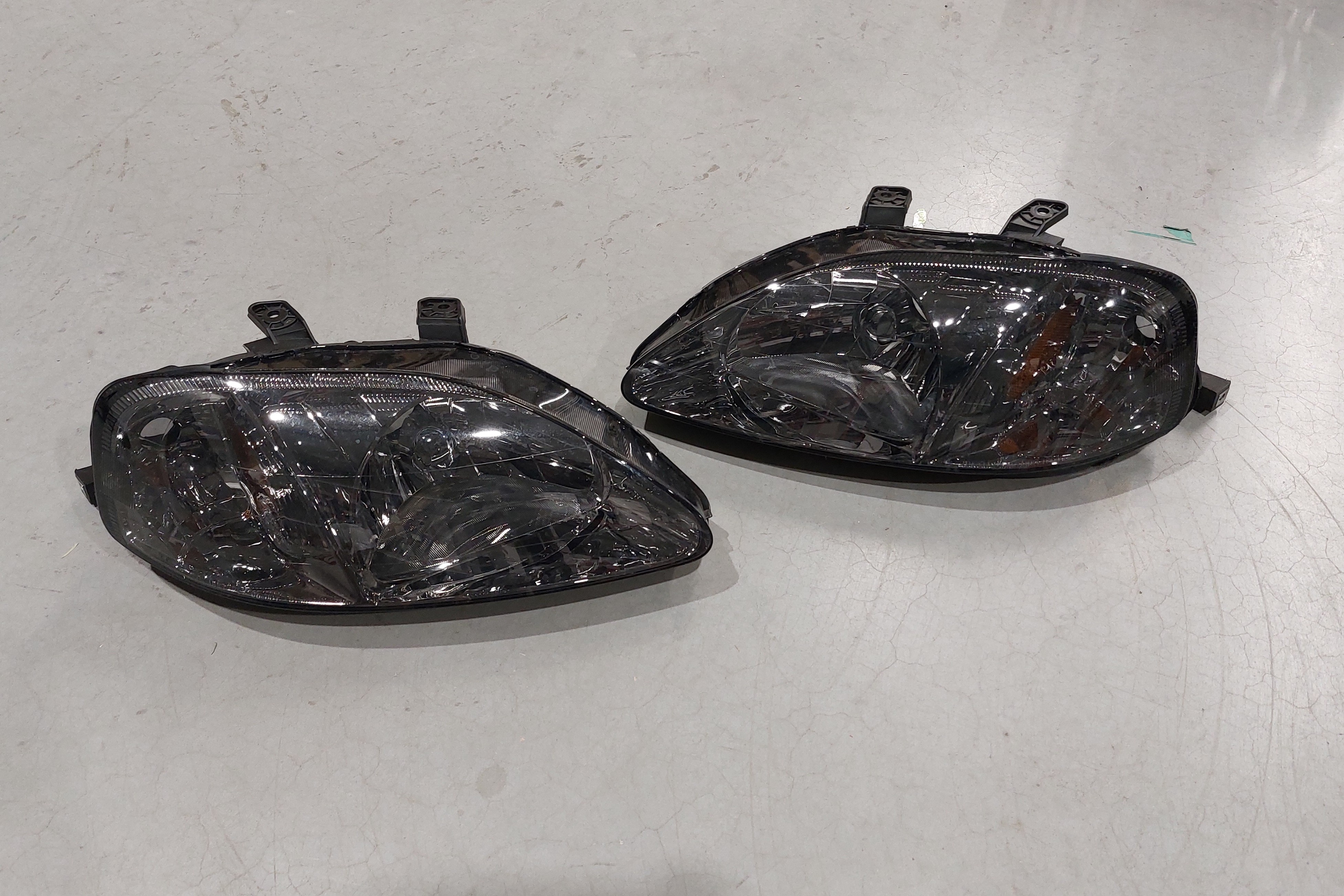 Image of SK-Import Koplampen TWEEDE KANS Chrome Housing Smoke Glas Honda Civic Facelift 1999-2001