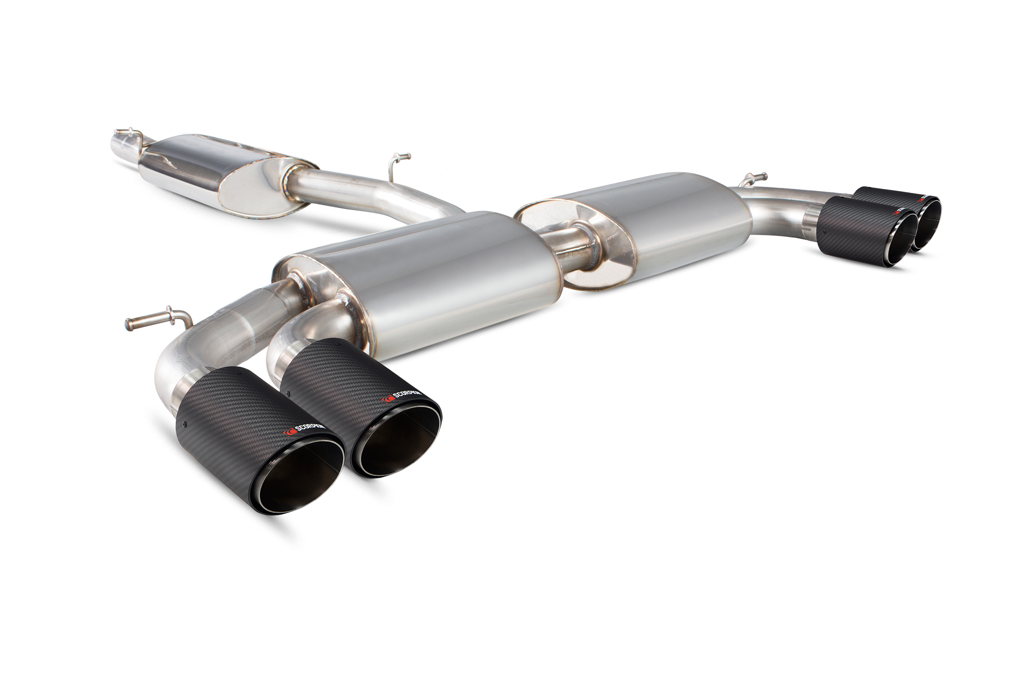 Image of Scorpion Exhausts Cat-back Uitlaatsysteem Non-Valved Ascari 76mm Roestvrij Staal Audi SQ2