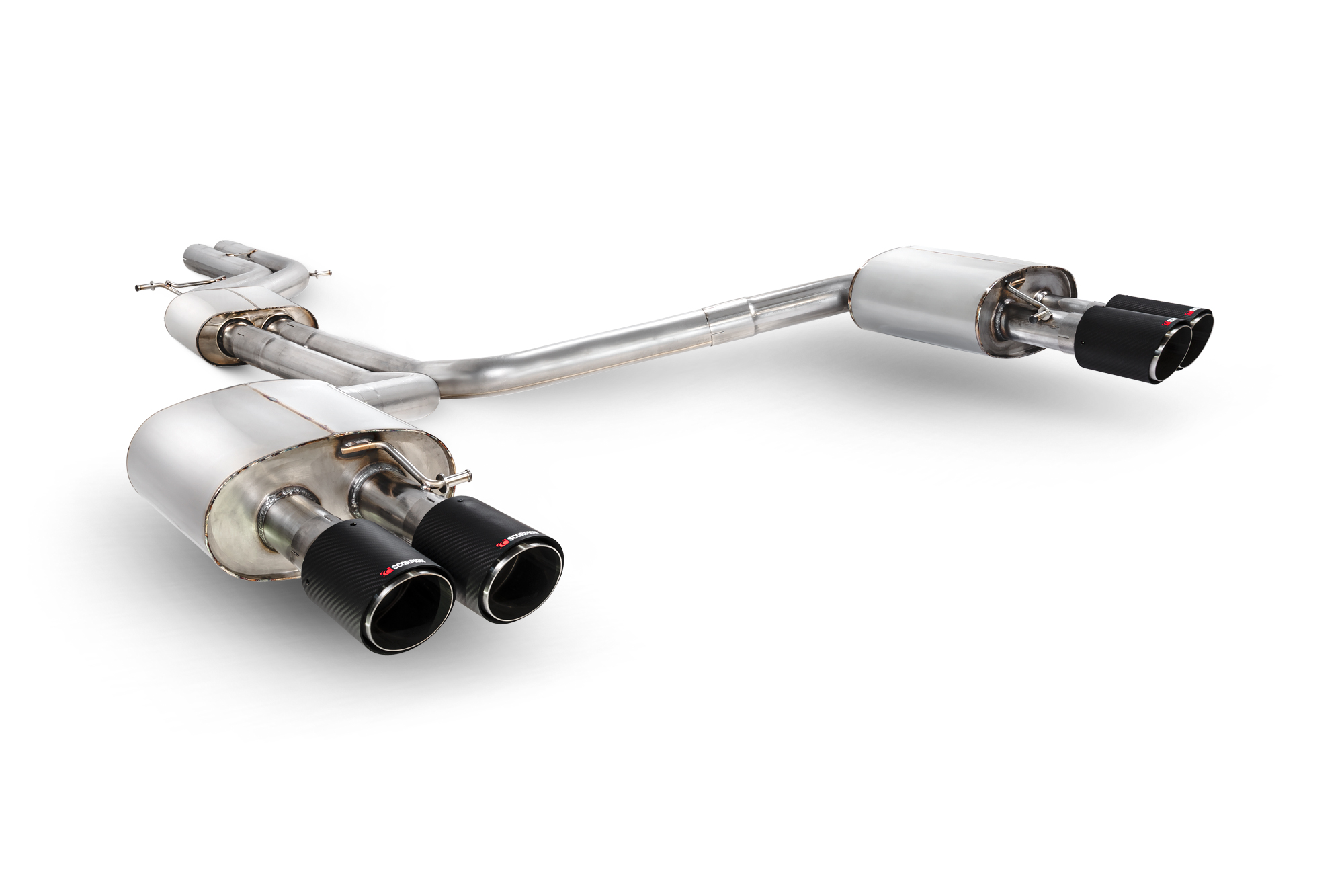 Image of Scorpion Exhausts Half Systeem Non-Valved Ascari 70mm Roestvrij Staal Audi S6,S7