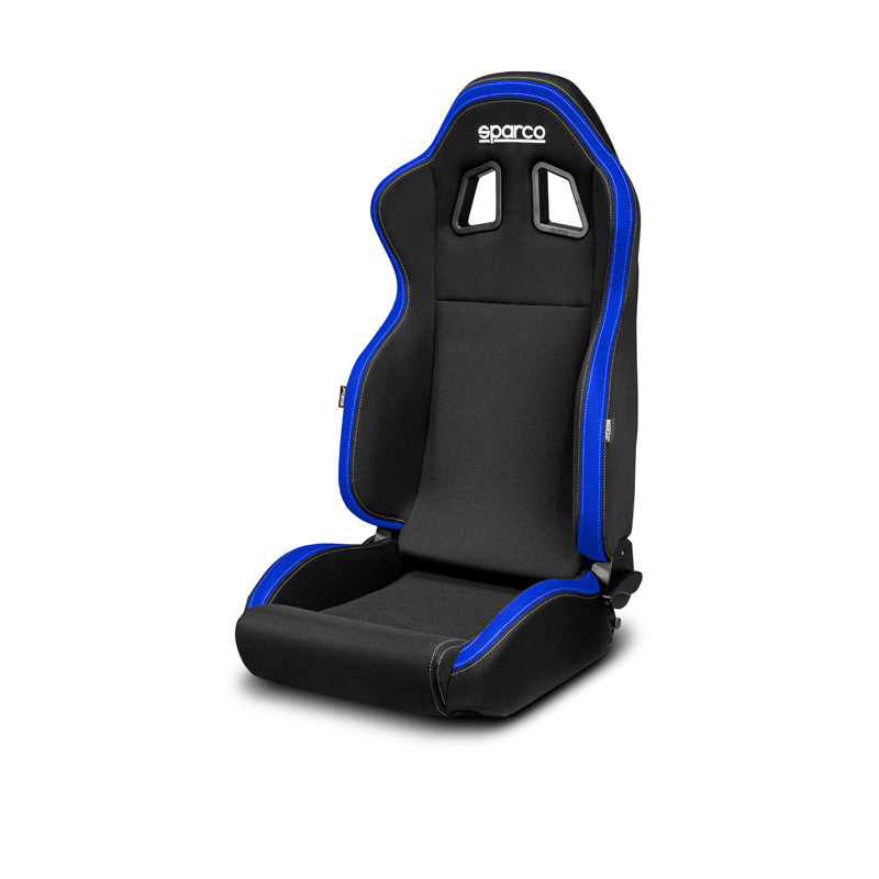 Image of Sparco Verstelbare Stoel R100 Grijs Kruisstiksel MY22 Blauw Textiel