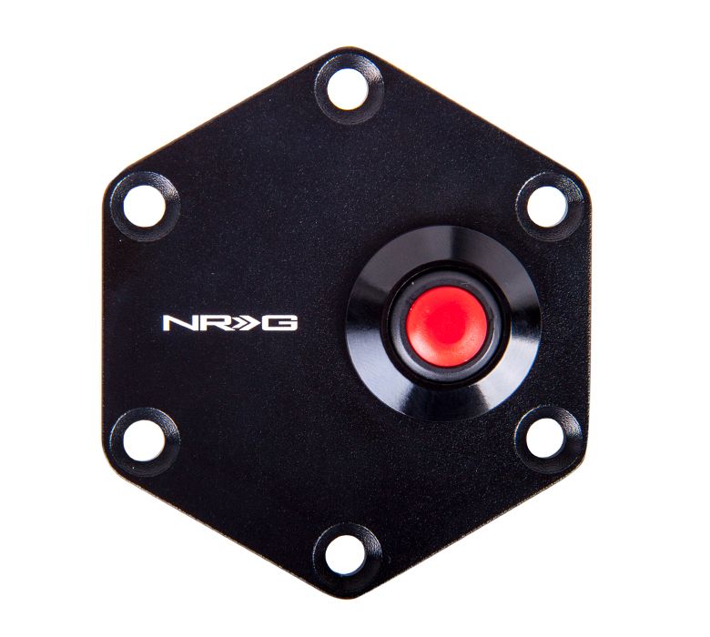 Image of NRG Innovations Claxon Afdekplaat Hexagonal Style Zwart - Rood Aluminium