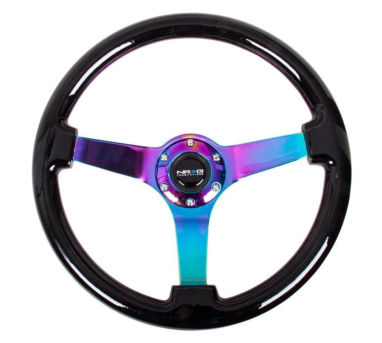 Image of NRG Innovations Stuur Zwart – Neo Chrome 350mm Hout