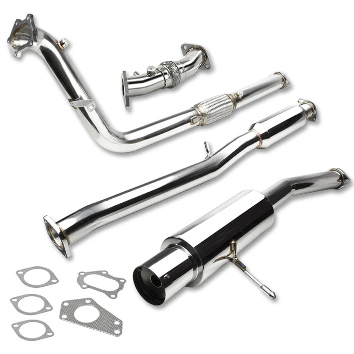 Image of SK-Import Cat-back Uitlaatsysteem Turbo Back 76mm Roestvrij Staal Subaru Impreza