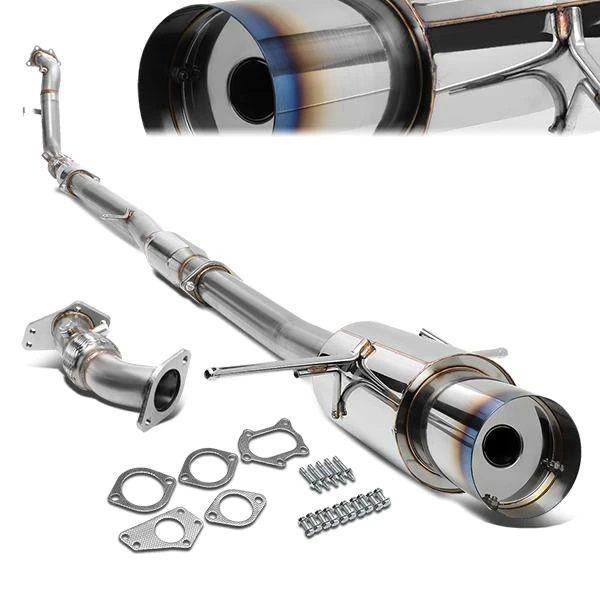 Image of SK-Import Cat-back Uitlaatsysteem Burnt Tip 76mm Roestvrij Staal Subaru Impreza