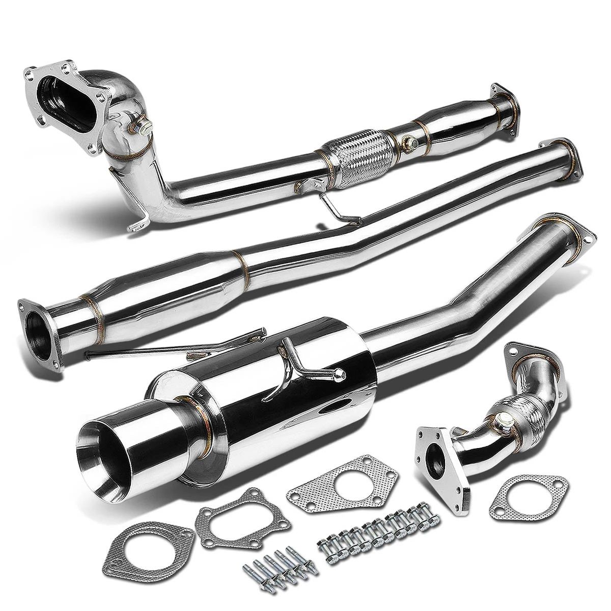 Image of SK-Import Cat-back Uitlaatsysteem Dubbelwandige Tip 76mm Roestvrij Staal Subaru Impreza