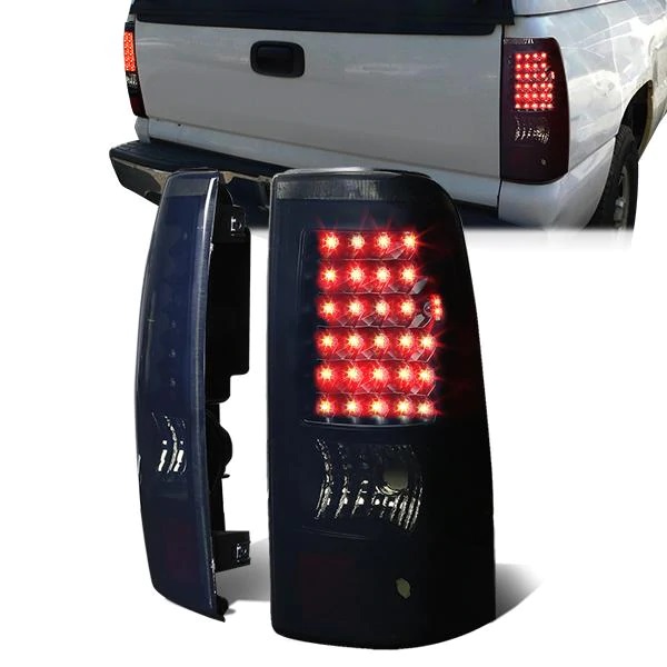 Image of SK-Import Achter Achterlicht LED Black Housing Smoke Glas ABS Plastic Chevrolet, GMC