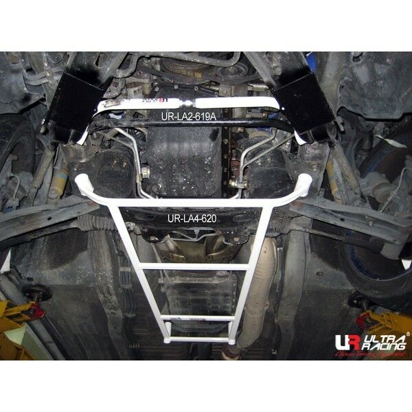 Image of Ultra Racing Voor Onderste Veerpootbrug Wit Staal Nissan Skyline