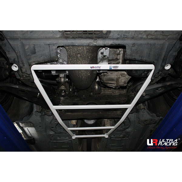 Image of Ultra Racing Onderste Middenbeugel 4 Points Wit Staal Mini Cooper Cooper